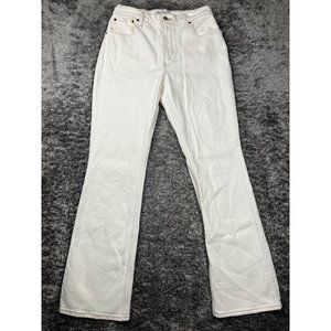 Abercrombie Fitch Jean Woman 28/6 White 70s Vintage Flare Ultra High Rise Denim
